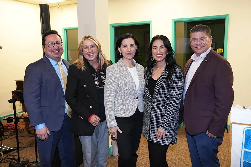 Franchesca, Chancellor Goldsmith, Board Secretary Robert Fuentes, and Vice President Dr. Vega