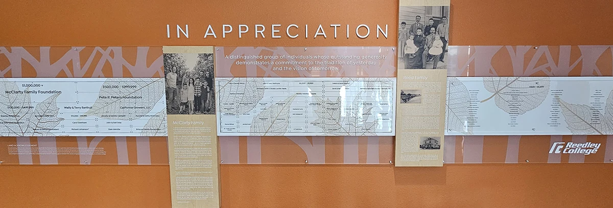 CFPA Donor Recognition Wall