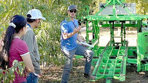 ag tech teacher and students