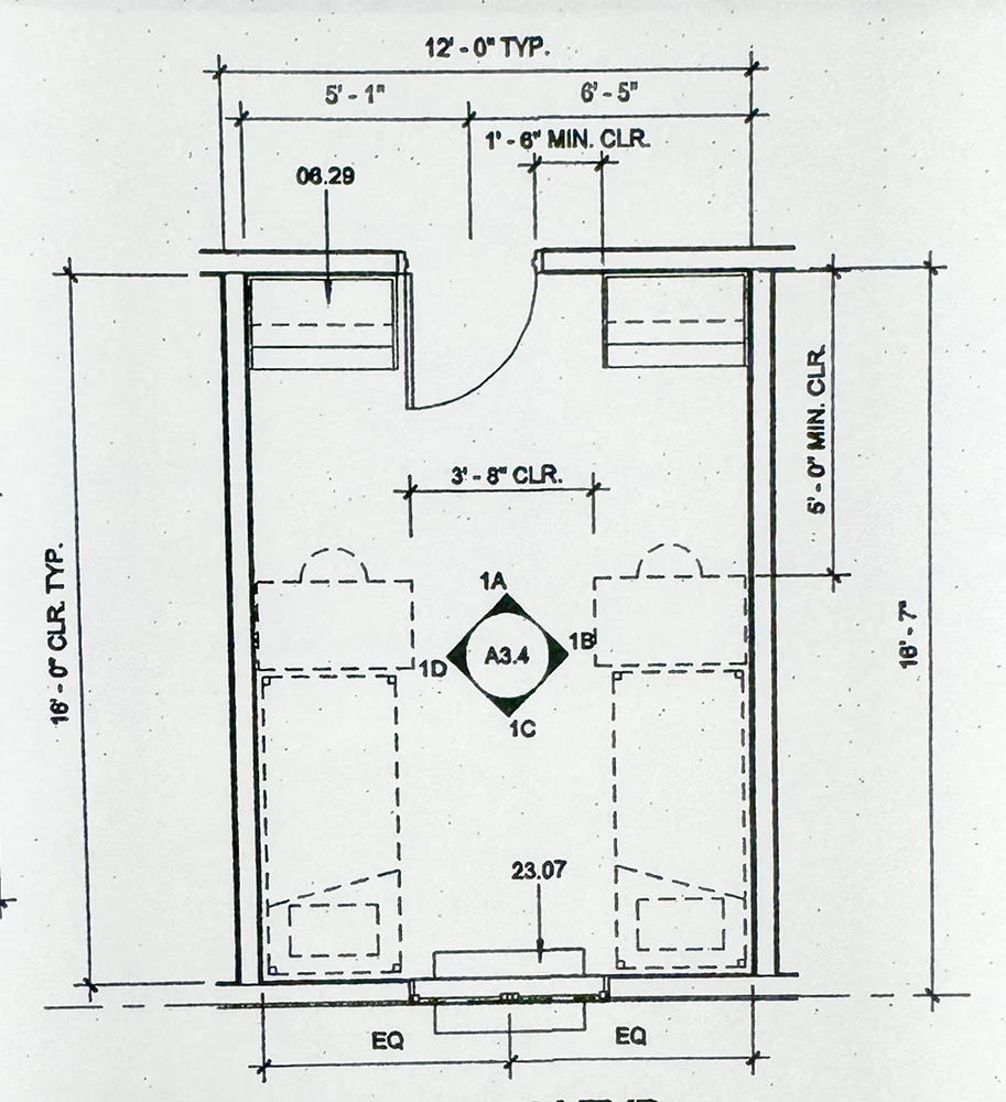 Residence Hall Room Blueprint